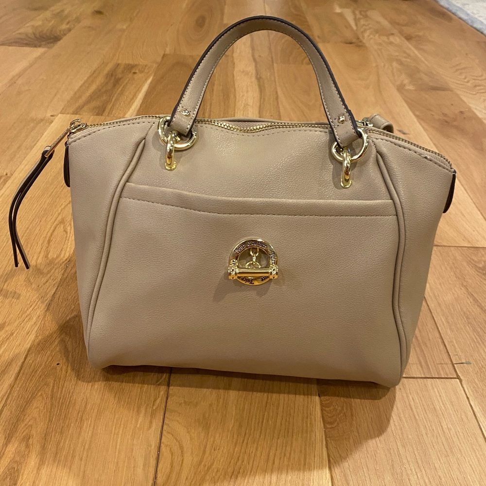 Juicy Couture Tan Purse Handbag Crossbody Shoulder bag with Gold hardware